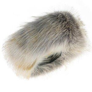 Faux Fur Headband for Women Silver